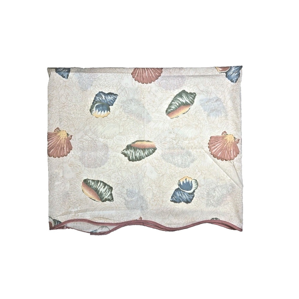 2 Vtg 1980s Pillowcases Coastal Beach‎ Cottage Pastel Sea Shells Queen JCPenney